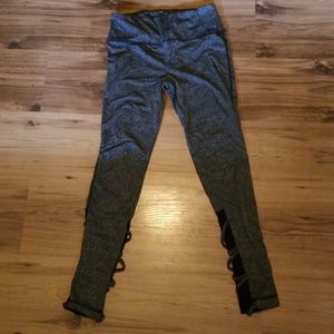 Medium grey and black criss-cross leggings
